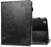 Voor iPad 2/3/4 Halverwege Mandala Embossing Patroon Horizontale Flip PU lederen tas met kaartsleuven en houder (zwart)