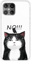 Voor iPhone 12/12 Pro schokbestendig geverfd transparant TPU beschermhoes (GEEN kat)