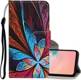 Voor Samsung Galaxy S21 5G Gekleurde Tekening Patroon Horizontale Flip Leren Case met Houder & Kaartsleuven & Portemonnee & Lanyard (Kleurrijke Bloemen)