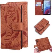Voor Motorola Moto G Power (2021) Tiger Embossing Pattern Horizontale Flip lederen tas met houder & kaartsleuven & portemonnee (bruin)