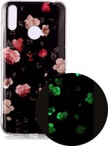 Voor Huawei Y7 (2019) Lichtgevende TPU zachte beschermhoes (Rose)