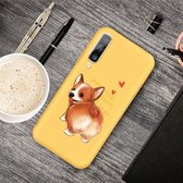 Voor Galaxy A50 Cartoon Animal Pattern schokbestendige TPU beschermhoes (gele corgi)
