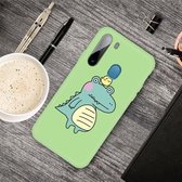 Voor Galaxy A21 Cartoon Animal Pattern Shockproof TPU beschermhoes (Green Crocodile Bird)