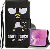 Voor Samsung Galaxy S10 + Gekleurde Tekening Patroon Horizontale Flip Leren Case met Houder & Kaartsleuven & Portemonnee & Lanyard (Penguin)