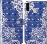 Voor Samsung Galaxy A20 & A30 3D-schilderij Gekleurd tekeningpatroon Horizontaal Flip TPU + PU-lederen hoes met houder & kaartsleuven & portemonnee & lanyard (wit kant)