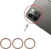 3 PCS achteruitrijcamera glazen lens metalen beschermring ring voor iPhone 12 Pro Max (goud)