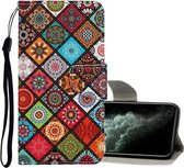 Voor iPhone 11 Pro Max Gekleurd tekeningpatroon Horizontaal leren flip-hoesje met houder & kaartsleuven & portemonnee (Folk-custom)