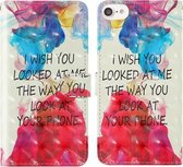 Voor iPhone 7/8 3D-schilderij Gekleurd tekeningpatroon Horizontaal Flip TPU + PU-lederen hoes met houder & kaartsleuven & portemonnee & lanyard (Engels alfabet)