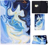 Voor Huawei MatePad T8 Voltage Geschilderd Patroon Tablet PC Beschermende Leren Case met Beugel & Kaartsleuven & Anti-slip Strip (Blauw Marmer)