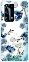 Voor Huawei P40 Pro + Shockproof Painted TPU beschermhoes (Chrysanthemum Butterfly)