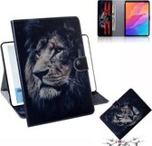 Voor Huawei MatePad T8 Gekleurde Tekening Patroon Horizontale Flip PU Lederen Case met Houder & Kaartsleuven & Portemonnee (Leeuw)
