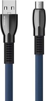 WK WDC-107m 1m 2.4A Saint Zinc Alloy-serie USB naar Micro USB Data Sync-oplaadkabel (blauw)