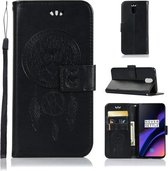 Windgong Uil Embossing Patroon Horizontaal Leren Flip Hoesje met Houder & Kaartsleuven & Portemonnee Voor OnePlus 6T (Zwart)