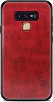 MOFI schokbestendige TPU + pc + lederen geplakte hoes voor Galaxy Note 9 (rood)