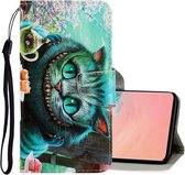 Voor Galaxy S10e 3D Gekleurde Tekening Horizontale Flip PU Leren Case met Houder & Kaartsleuven & Portemonnee (Groene Ogen)