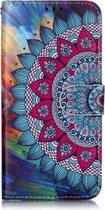 Olie Reliëf Gekleurd Tekening Patroon Horizontale Flip PU Leren Case met Houder & Kaartsleuven & Portemonnee & Fotolijst Voor Galaxy A20e (Half Zonnebloem)