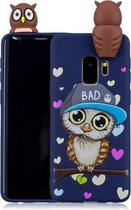 Voor Galaxy S9 schokbestendige cartoon TPU beschermhoes (blauwe uil)