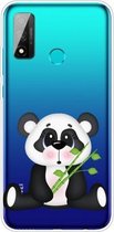 Voor Huawei P smart 2020 gekleurd tekeningpatroon zeer transparant TPU beschermhoes (bamboe beer)