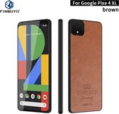 Voor Google Pixel 4 XL PINWUYO Pin Rui Serie Klassieke Lederen Textuur PC + TPU Waterdicht Anti-val All-inclusive Beschermhoes Shell (Bruin)