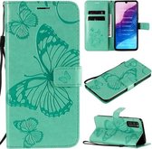 Voor Huawei Enjoy Z 3D Vlinders Embossing Patroon Horizontale Flip Leren Case met Houder & Kaartsleuf & Portemonnee & Lanyard (Groen)