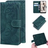 Voor Huawei P20 Pro Tiger Embossing Pattern Horizontale Flip Leather Case met houder & kaartsleuven & portemonnee (groen)