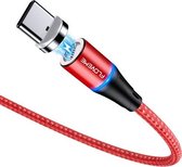 FLOVEME 1 m USB-C / Type-C naar USB ronde kop magnetische 3A snellaad- en datakabel (rood)