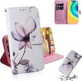 Voor Huawei Mate 30 Pro / 5G Gekleurde Tekening Patroon Horizontale Flip PU Lederen Case met Houder & Kaartsleuven & Portemonnee (Magnolia)