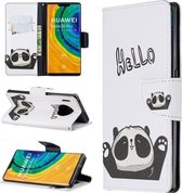 Voor Huawei Mate 30 Pro Gekleurde Tekening Horizontale Flip Leren Case met Houder & Kaartsleuven & Portemonnee (Hallo Panda)