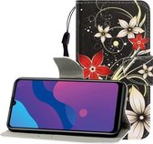 Voor Huawei Honor 9A Gekleurde Tekening Horizontale Flip Leren Case met Houder & Kaartsleuf & Portemonnee (Saffloer)