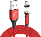 KUULAA KL-O135 1 m USB naar USB-C / Type-C 540 graden roterende magnetische oplaadkabel met één punt (rood)