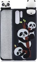 Voor Huawei P30 Pro schokbestendig Cartoon TPU beschermhoes (drie panda's)