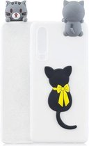Voor Huawei P30 3D Cartoon patroon schokbestendig TPU beschermhoes (kleine zwarte kat)