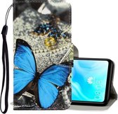 Voor Huawei P30 Lite 3D Gekleurde Tekening Horizontale Flip PU Lederen Case met Houder & Kaartsleuven & Portemonnee (EEN Vlinder)