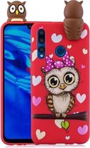 Voor Huawei Enjoy 9s schokbestendig Cartoon TPU beschermhoes (rode uil)