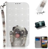 3D Schilderen Patroon Gekleurde Tekening Horizontale Flip Leren Case met Houder & Kaartsleuven & Portemonnee Voor Sony Xperia L3 (Pug)