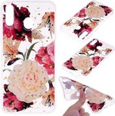 Cartoon patroon goudfolie stijl Dropping Glue TPU zachte beschermhoes voor Galaxy M30 (bloem)
