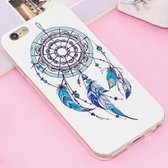 Voor iPhone 6 Plus & 6s Plus Noctilucent IMD Feather Dream Catcher Pattern Soft TPU Back Case Protector Cover