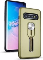 Schokbestendige TPU + pc-beschermhoes met houder voor Galaxy S10 + (groen)