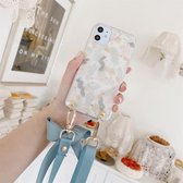 Goudfoliestijl Dropping Glue Ribbon Bow TPU beschermhoes met nekriem voor iPhone 11 (borstel)