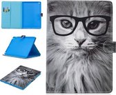 Voor iPad 5 Stiksels Horizontale Flip Leren Case met Houder & Kaartsleuven & Slaap / Wekfunctie (Modieuze Kat)