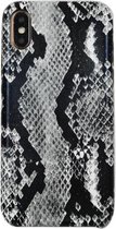Voor iPhone XS Max Snake Skin-patroon PU + PVC-materiaal Schokbestendige mobiele beschermhoes (grijs)
