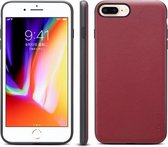 Voor iPhone 7 Plus / 8 Plus Denior V7 luxe auto rundleder ultradunne beschermhoes (donkerrood)