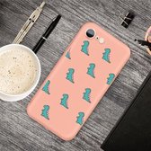 Voor iPhone SE 2020 & 8 & 7 Cartoon dier patroon schokbestendig TPU beschermhoes (oranje dinosaurussen)