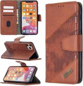 Voor iPhone 11 Pro Max Bijpassende kleur Krokodiltextuur Horizontale flip PU-lederen hoes met portemonnee & houder & kaartsleuven (bruin)