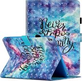 Voor iPad 10.2 inch 3D-patroon horizontale flip lederen tas met kaartsleuven & houder & slaap / wekfunctie (blauwe sterrenhemel)