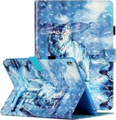Voor iPad 10.2 inch 3D Patroon Horizontale Flip Leren Case met Kaartsleuven & Houder & Slaap / Wekfunctie (Snow Mountain Wolf)