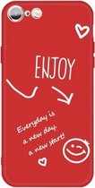 Voor iPhone 6s / 6 Geniet van Emoticon Hartvormig Patroon Kleurrijke Frosted TPU Telefoon Beschermhoes (Rood)