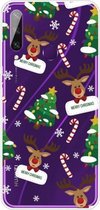 Voor Huawei Y6p Christmas Series Transparante TPU beschermhoes (Cane Deer)