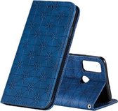 Voor Huawei Honor 9X Lite Lucky Flowers Embossing Pattern Magnetische Horizontale Flip Leather Case met houder & kaartsleuven (donkerblauw)