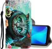 Voor OPPO Realme 6 3D Gekleurde Tekening Horizontale Flip PU Leren Case met Houder & Kaartsleuven & Portemonnee (Groene Ogen)